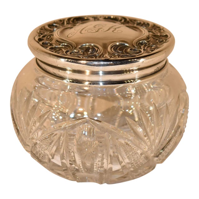 19th Century Sterling Lidded Dresser Jar For Sale