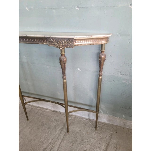 Louis XVI Style Console in Gilded Brass, 1950s For Sale - Image 3 of 13