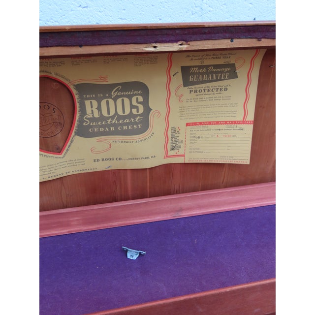 Roos Art Deco Waterfall Inlay Cedar Chest Blanket Trunk 6396 For Sale - Image 12 of 16