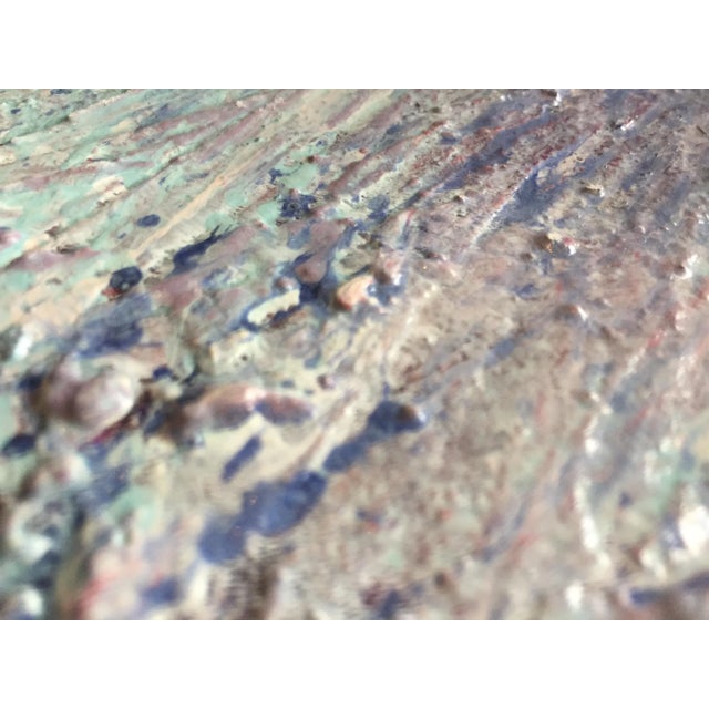 Patricia Zippin "Shades of Blue" 1980s Mixed Media Abstract Painting For Sale - Image 4 of 5