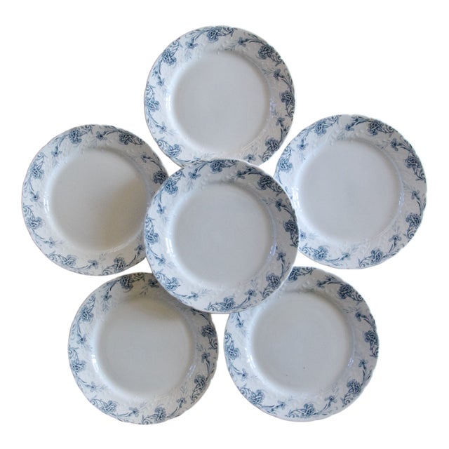 Antique French Plates from KG Luneville Kleber, 1879, Set of 6 For Sale