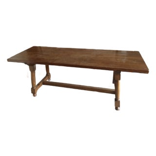 1950s Mid-Century Allied Arts Black Walnut Trestle Table (Signed by Artisan Marty Nelson) For Sale