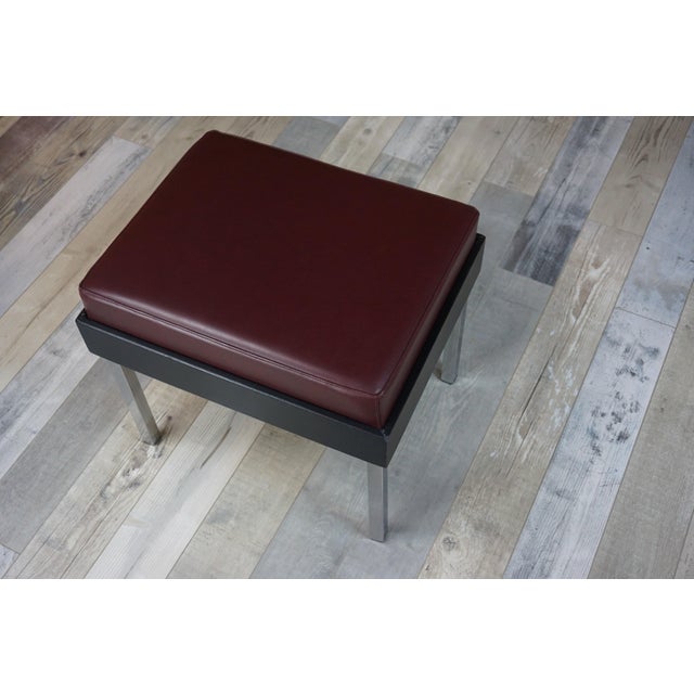 Mid-Century Modern Chrome and Faux Leather Stool from Strafor, 1950s For Sale - Image 3 of 5