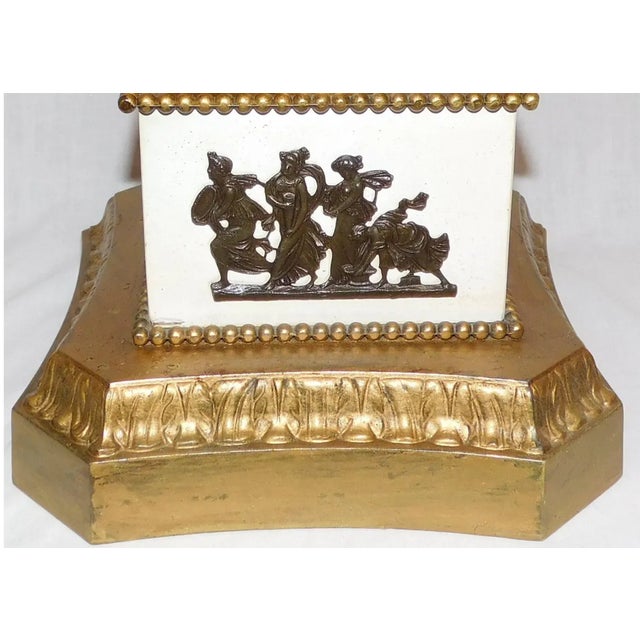 Vintage Large Baroque Style Candlestick Lamp Depicting Artemis and Her Followers For Sale - Image 4 of 18