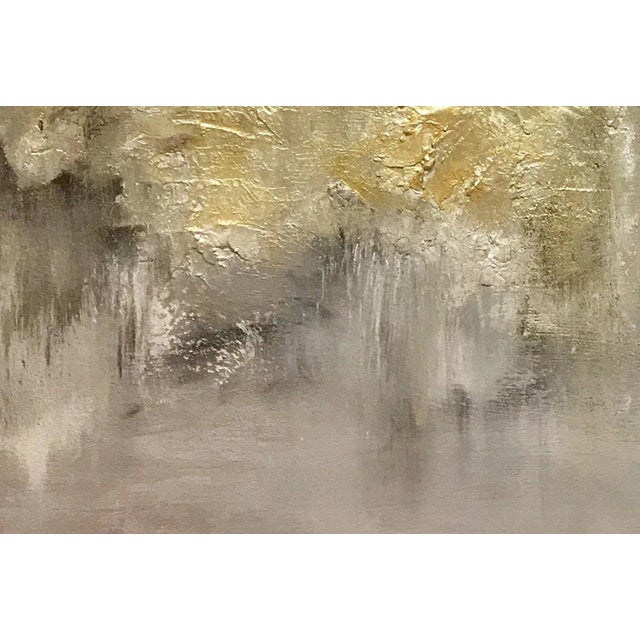 "Adoration (#1 in Series)" Original Abstract Neutral Art Metallic Textured Fresco Painting For Sale In Los Angeles - Image 6 of 10