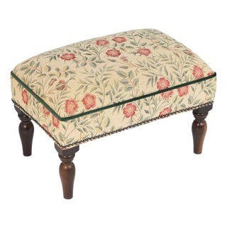 Morris Pimpernel Upholstered Stool For Sale