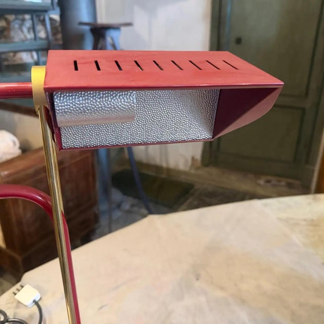 1980s Mid-Century Modern Brass and Metal Desk Lamp by Goffredo Reggiani For Sale - Image 13 of 13