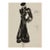 Vintage French Fashion Art Print – Black Bow Coat Illustration, 18" X 24" For Sale