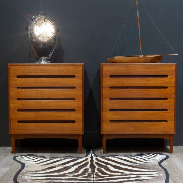 ABOUT Sold as a set only. A pair of mid-century modern dressers designed and manufactured by E.W. Bach in Denmark, circa...