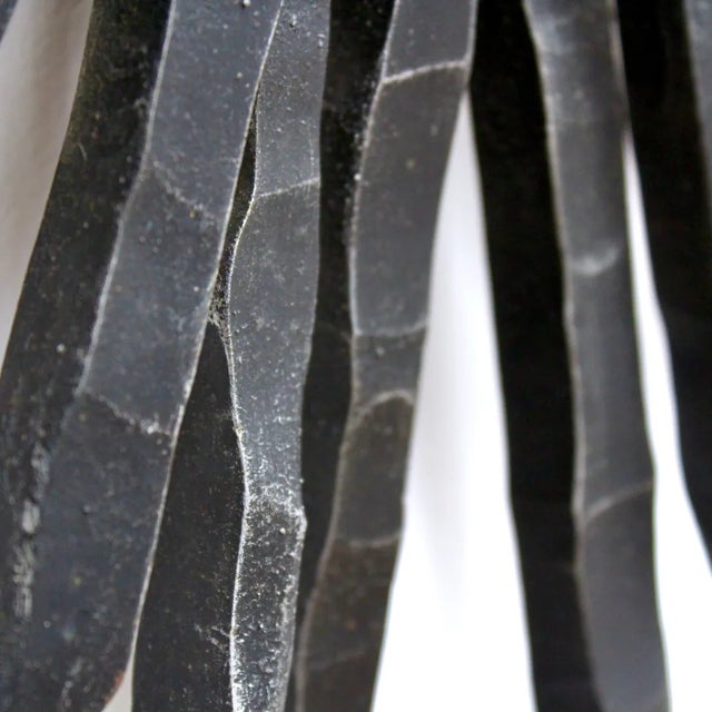 Metal Mid Century Cast Iron Brutalist Clock Made in Germany For Sale - Image 7 of 9