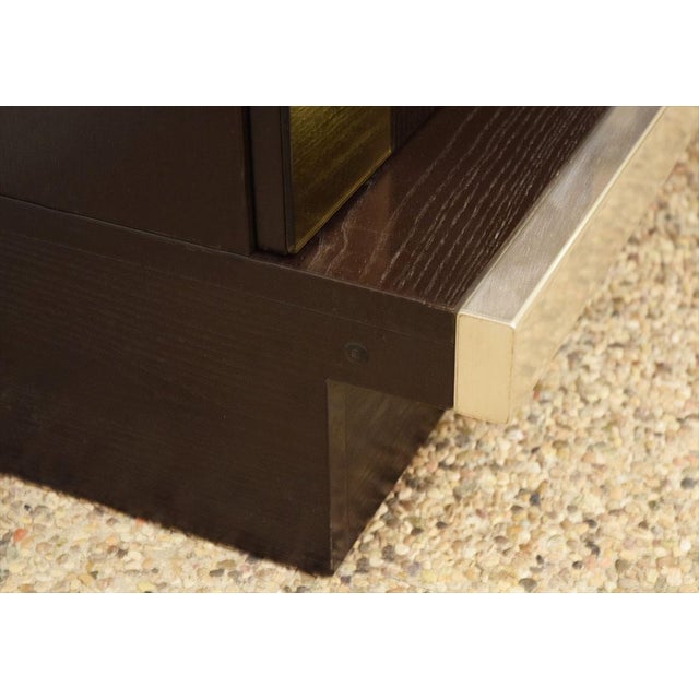 Modular Sideboard in Wengé Wood, Steel and Mirror from Sormani, 1970s, Set of 3 For Sale - Image 10 of 14