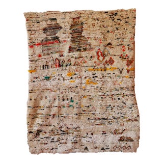 1970s Vintage Abstract Moroccan Rug - 5'3" X 6'6" Ft For Sale