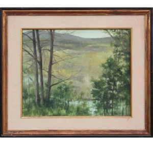 Henri Gadbois "Down to the Lily Pond" Landscape Oil Painting 1976