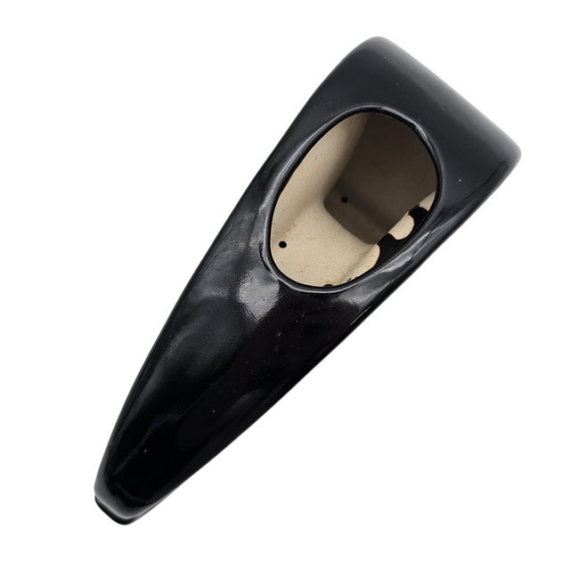 Modern Sculptural Ikebana Ceramic Vase, Crescent Form, 9.25" For Sale - Image 13 of 13