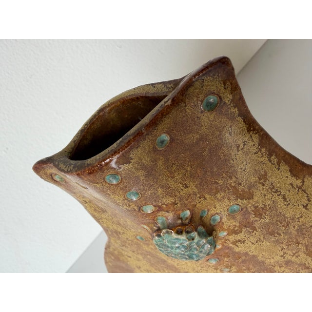 Modern Organic Studio Pottery Sculptural Vase Signed Sue For Sale In Miami - Image 6 of 12