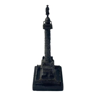 Small Bronze Statue of the Vendôme Column on Marble Base For Sale