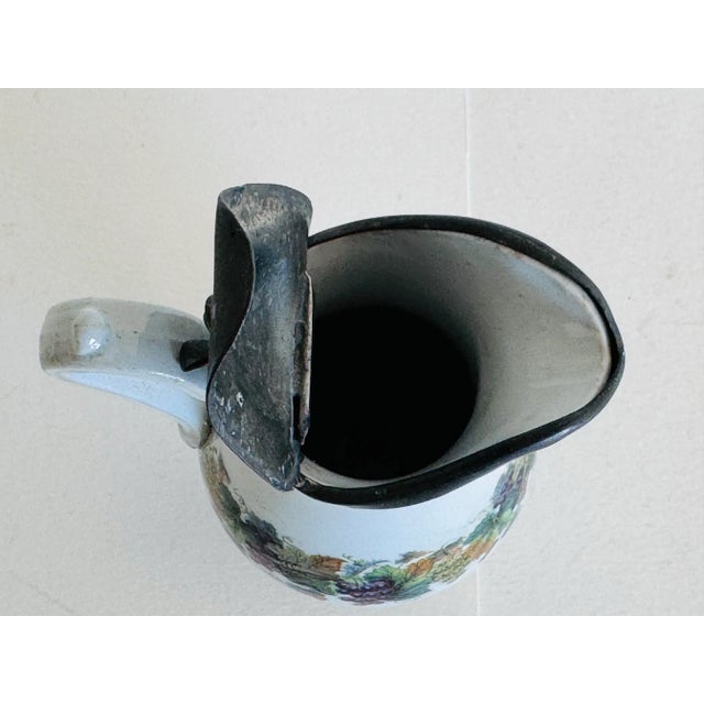 White Late 19th Century English Victorian Floral Decorated Ironstone Syrup Pitcher For Sale - Image 8 of 8