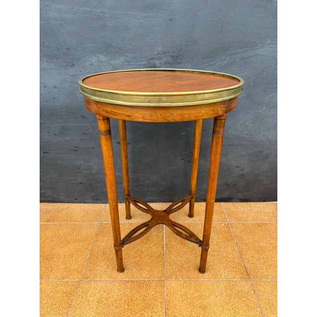 French French Louis XVI Style Gueridon Table with Brass Gallery, 1930s For Sale - Image 3 of 10