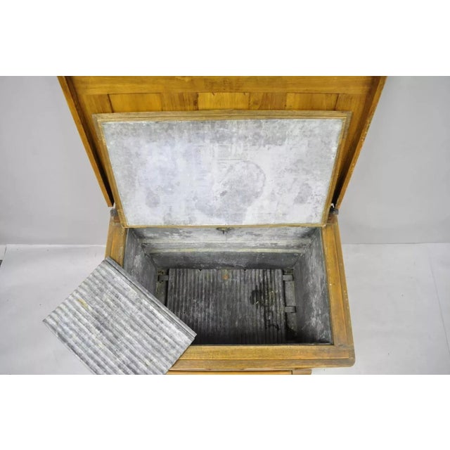 Wood Late 19th Century Antique Gibson Refrigerator Co. Victorian Small Oak Wood Ice Box Ice Chest For Sale - Image 7 of 11