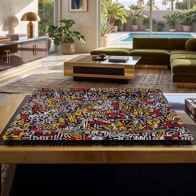 Mid-Century Modern Pop Art Serving Tray by Keith Haring for Café Des Arts, 1990s For Sale - Image 3 of 10