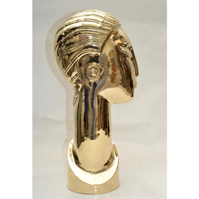 Franz Hagenauer Art Deco Style Hagenauer Manner Bronze Bust, Figurative Sculpture Elongated Neck For Sale - Image 4 of 13