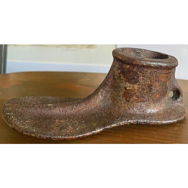 Metal Antique Iron Shoe Last Wall-Hung Decor / Paper Weight For Sale - Image 7 of 7