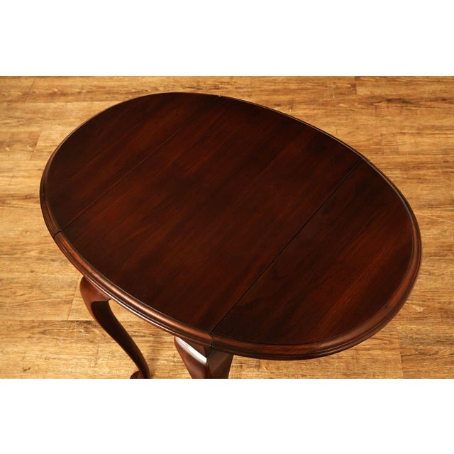 Ethan Allen Ethan Allen Georgian Court Queen Anne Style Cherry Drop Leaf Side Table For Sale - Image 4 of 18