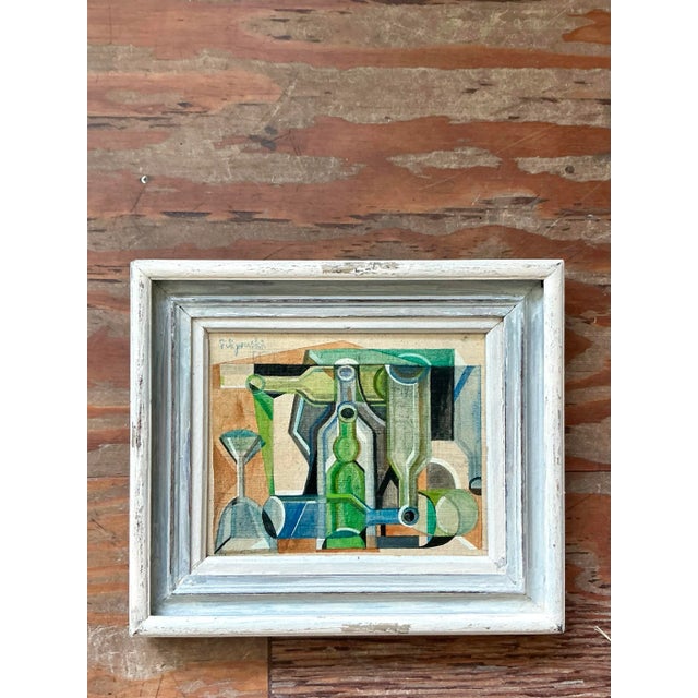 Vintage Boho Original Abstract Oil on Canvas For Sale - Image 11 of 11
