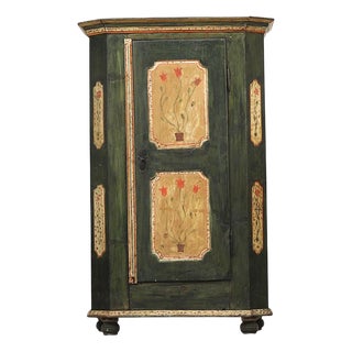 Painted Folk Art Bridal Cabinet, 1813 For Sale