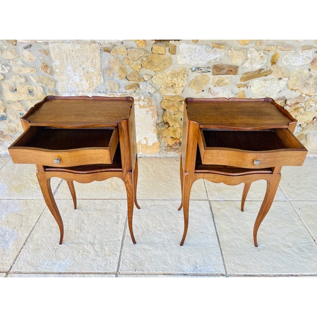 French Louis XV Style Nightstands, 1950s, Set of 2 For Sale - Image 11 of 18