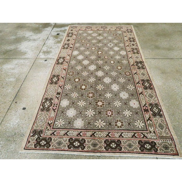 1930s Galerie Shabab Collection Early 20th Century East Turkestan Khotan Rug For Sale - Image 5 of 10