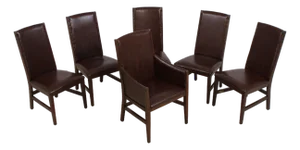 Set of 6 Stickley Leather Dining Chairs