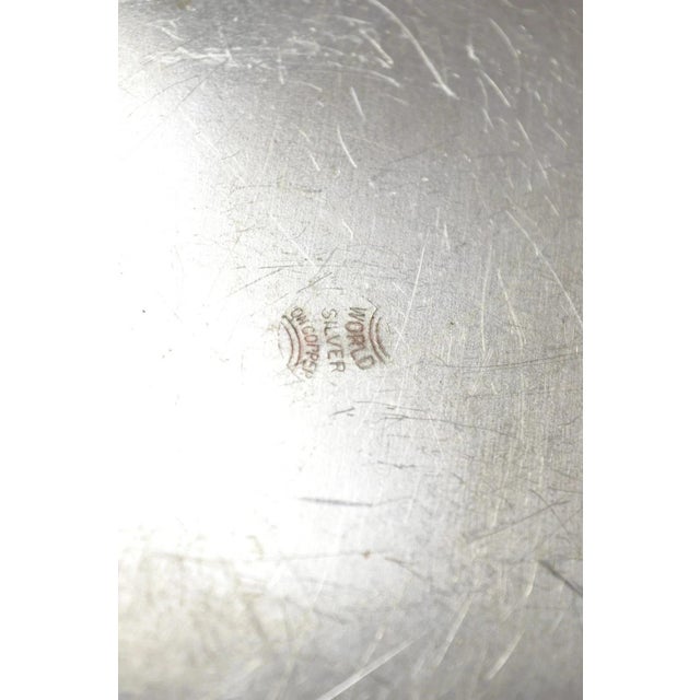 Vintage World Silver on Copper Lidded Vegetable Serving Platter With Handles For Sale - Image 9 of 11