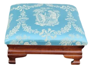 1920s Mahogany Second Empire Upholstered Footstool