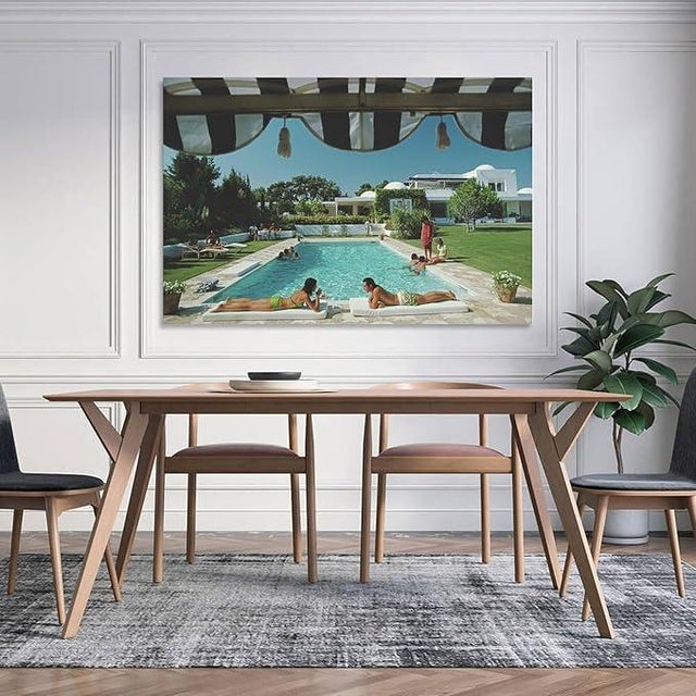 Slim Aarons Original Slim Aarons Poolside in Sotogrande Photographic Print, Oversized 60"x40" For Sale - Image 4 of 4