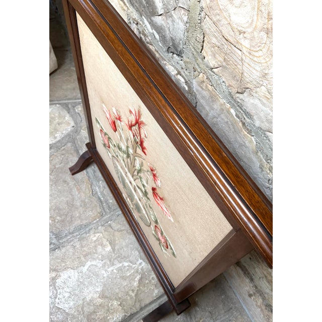 Late 19th Century Victorian Era Embroidered Fireplace Screen Chairish