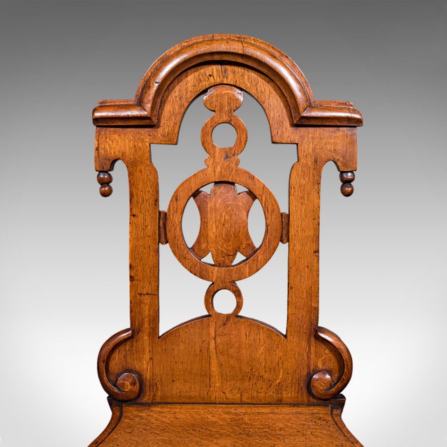 Brown Antique Reception Hall Chair, Scottish, Oak, Side, Occasional Seat, Victorian For Sale - Image 8 of 10