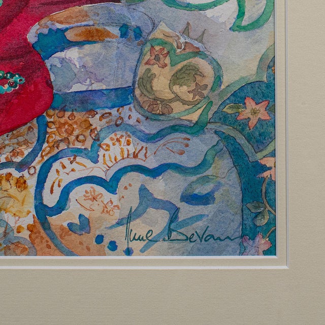 Paint 1990s Vintage Fashion Watercolour For Sale - Image 7 of 8