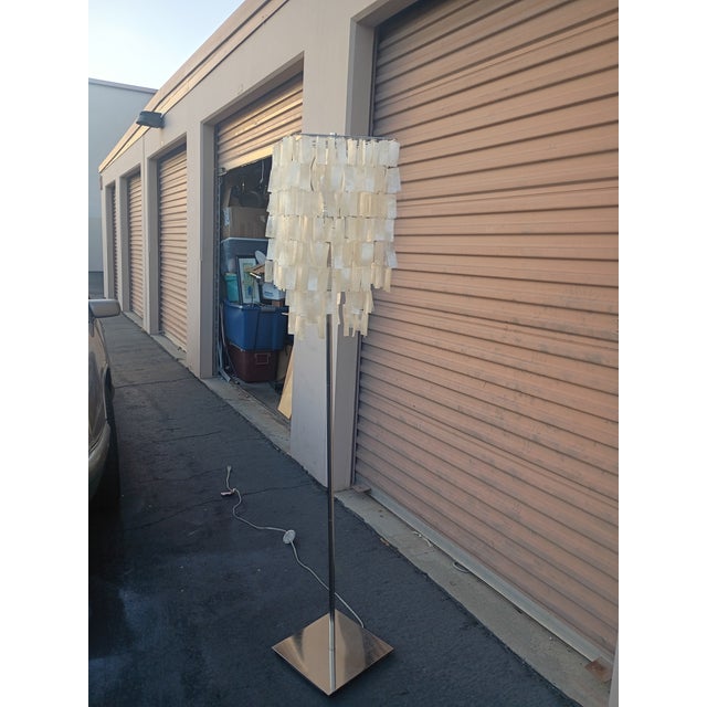 Contemporary Capiz Shell Floor Lamp For Sale - Image 3 of 6