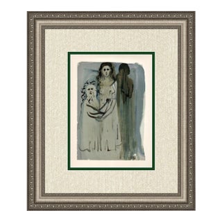 1960 Salvador Dali Purgatory Authentic Woodcut Framed For Sale