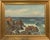 Oil painting depicting waves breaking against a rocky shoreline under an open sky by Russian artist Aleksei Vasilievich...