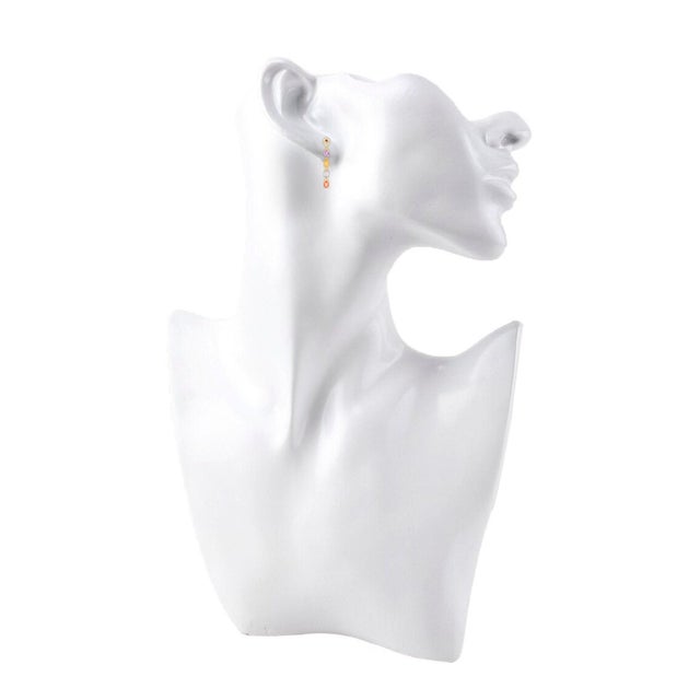 Multicolor Gemstone Earrings Studs in 14k Gold - 2 Pieces For Sale - Image 4 of 10