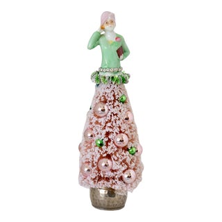 1920s German Porcelain Lady Holiday Tree For Sale