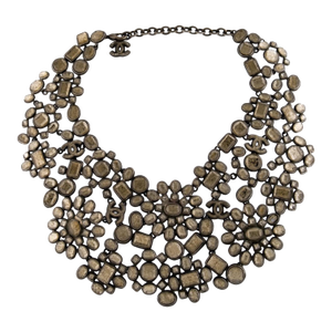 2010 Chanel Necklace Cruise Gripoix Goossens CC Double C Bib Collar Runway