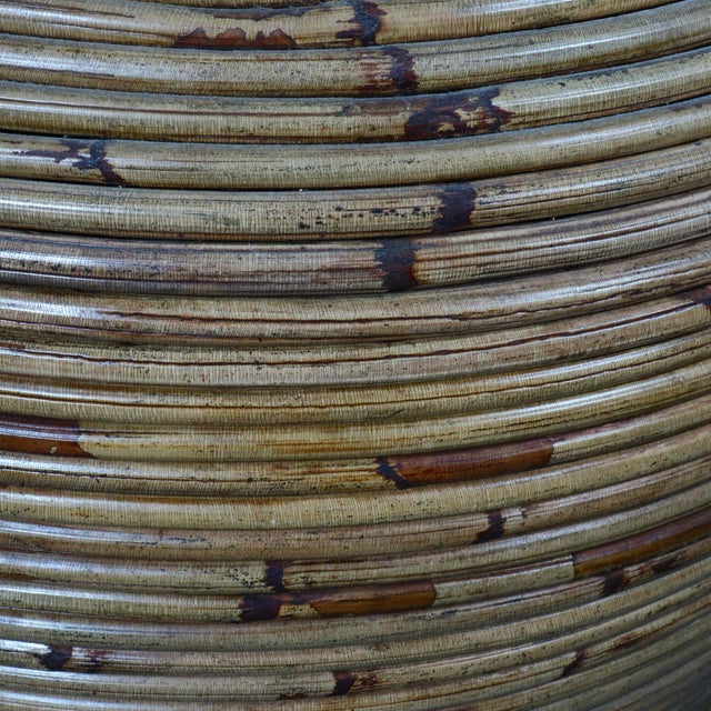 Wood 1970s Crespi Style Pencil Reed Floor Vases - A Pair For Sale - Image 7 of 11