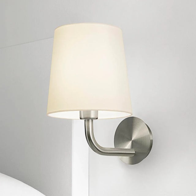 Art Deco Brushed Nickel Wall Light With Shade For Sale - Image 3 of 4