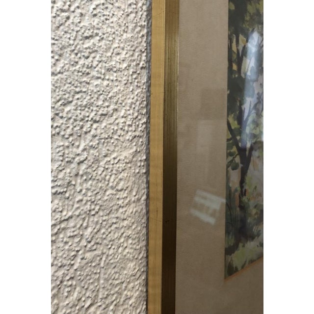 Paper Ettore Verdesi, A la campagne, 1984, Watercolor on Paper, Framed For Sale - Image 7 of 9