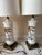 Mid 20th Century Mid 20th Century Hollywood Regency Midcentury Gold and White Hand Painted Opaline Palm Tree Table Lamps - a Pair For Sale - Image 5 of 11