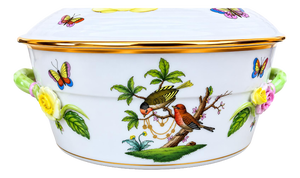 Herendi Rothschild Porcelain Bowl with Lemon Knob, 1990s