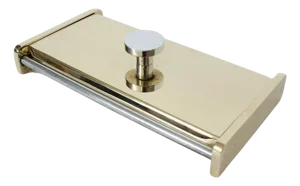 Fisher-Chrome Polished Brass and Aluminum Lidded Box, Circa 1940s